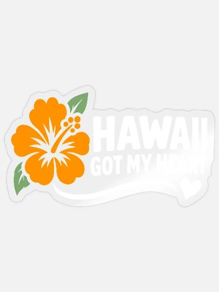 Hawaii-Herzhibiskus - Sticker Größe S (10 x 10 cm) - Transparent glänzend