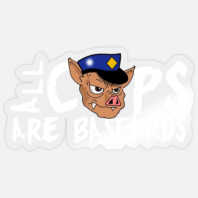 Cops sind scheiße ! - Sticker Größe S (10 x 10 cm) - Transparent glänzend