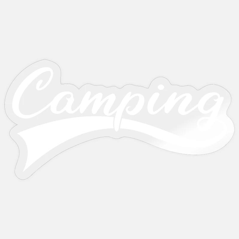 Lettrage Camping d’aventure - Sticker taille S (10 x 10 cm) - brillant transparent
