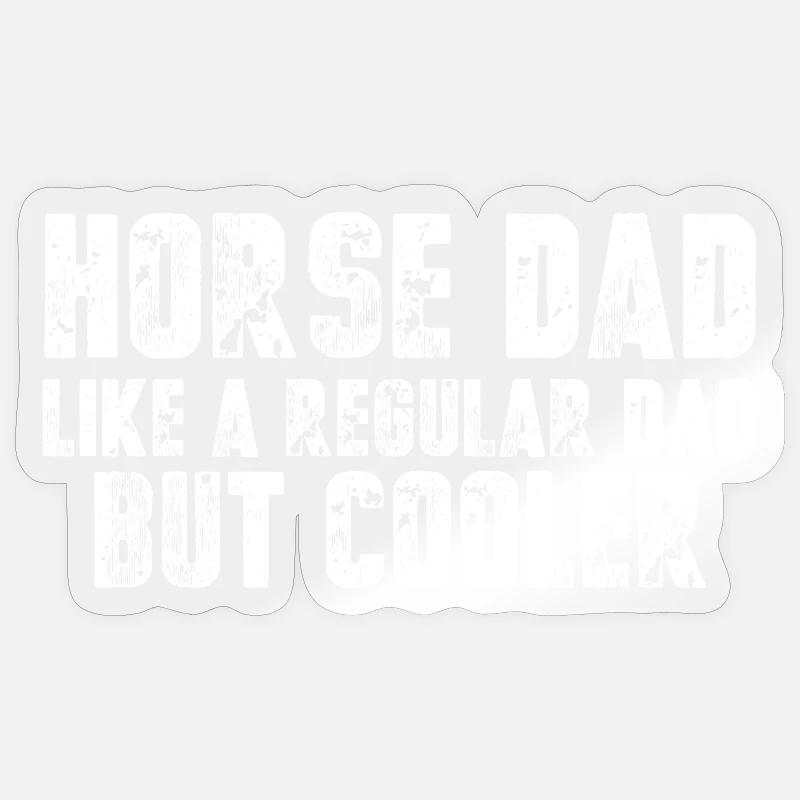 Cheval papa cool - Sticker taille S (10 x 10 cm) - brillant transparent