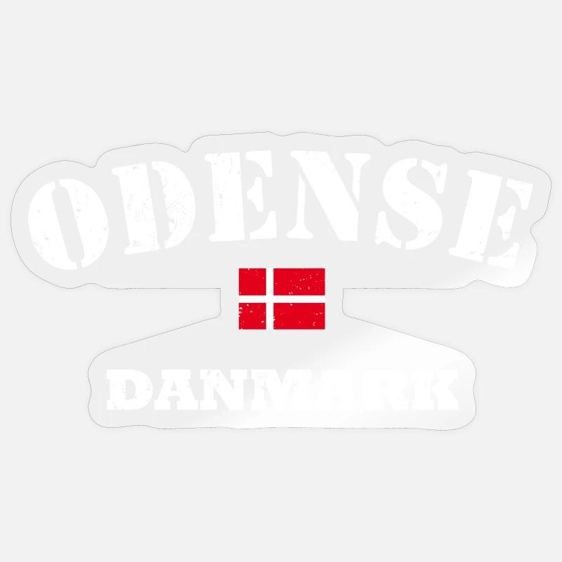 Odense Danmark - Sticker Größe S (10 x 10 cm) - Transparent glänzend