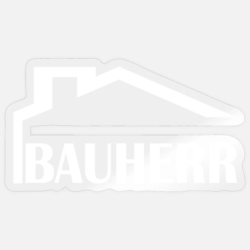 Bauherr 2w - Sticker Größe S (10 x 10 cm) - Transparent glänzend