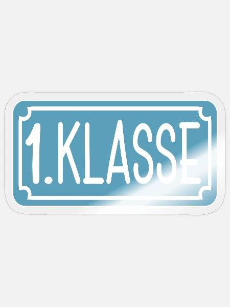 Schulanfang 1. Klasse - ERSTKLASSIG - Sticker Größe S (10 x 10 cm) - Transparent glänzend
