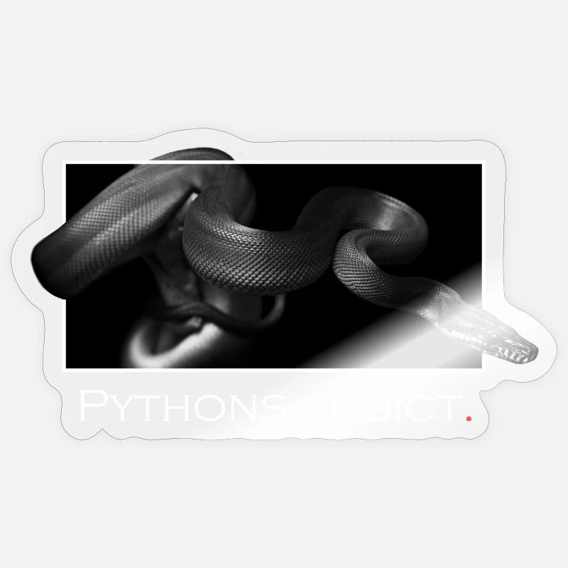 Pythons addict - Sticker taille S (10 x 10 cm) - brillant transparent