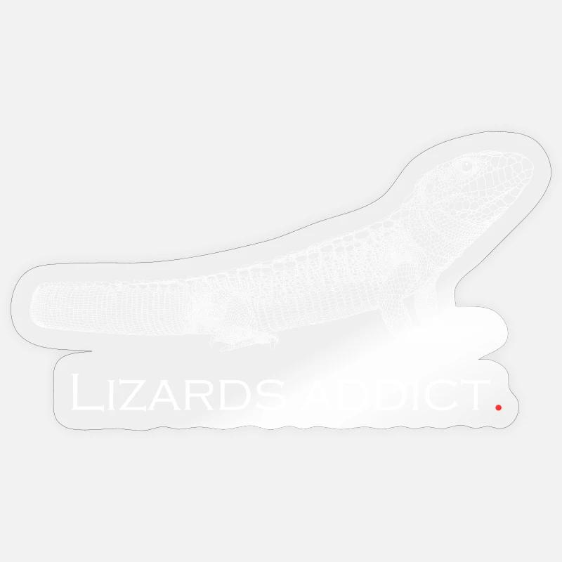 Lizards addict - Sticker size S (10 x 10 cm) - transparent glossy