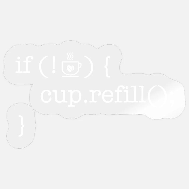 Chemise café pour programmeur amateur de code café Sticker taille S (10 x 10 cm)