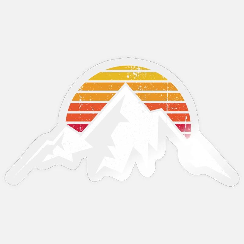 Sunset Ridge Mountain Silhouette - Sticker size S (10 x 10 cm) - transparent glossy