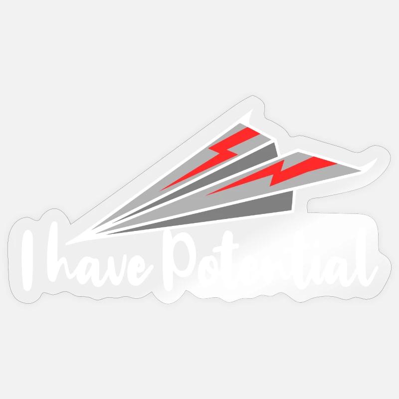 Papierflieger Pilot - Sticker Größe S (10 x 10 cm) - Transparent glänzend