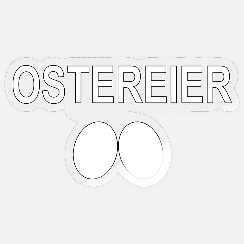 Ostereier -Design 2 Eier Geschenk - Sticker Größe S (10 x 10 cm) - Transparent glänzend