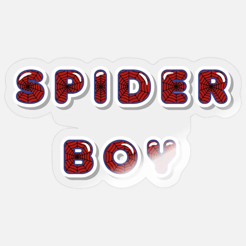 SPIDER BOY - Sticker taille S (10 x 10 cm) - brillant transparent