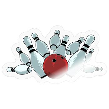 Bowling Strike - Sticker size S (10 x 10 cm) - transparent glossy - Front
