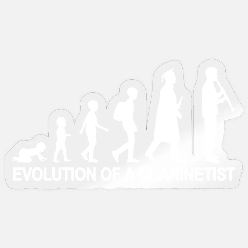 Development of a clarinetist - Sticker size S (10 x 10 cm) - transparent glossy