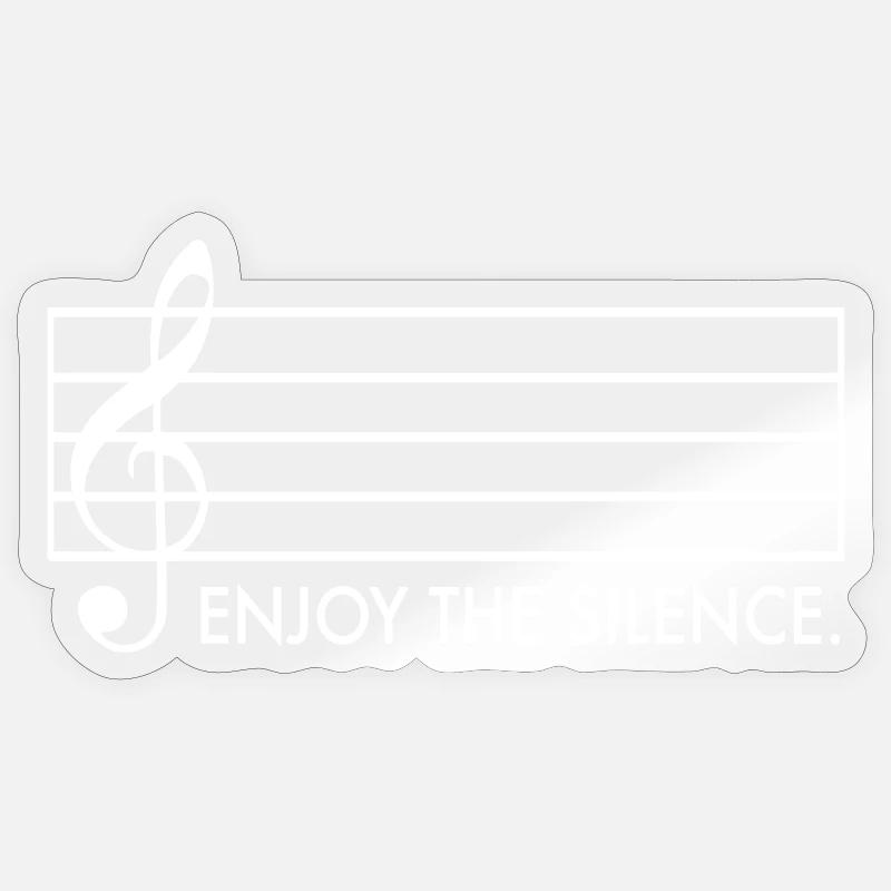 Écoute le silence - Sticker taille S (10 x 10 cm) - brillant transparent