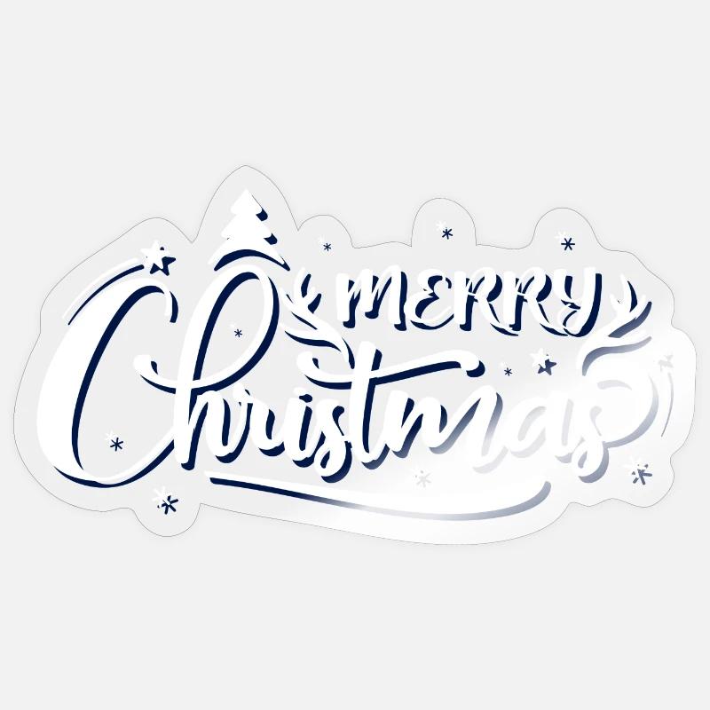 Ornate Merry Christmas Script Sticker size S (10 x 10 cm)