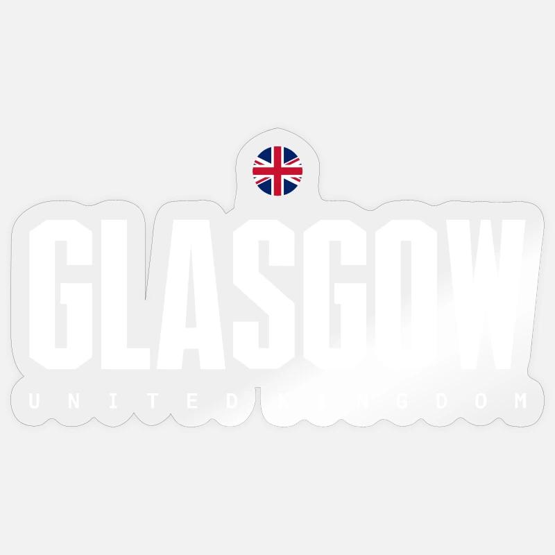 Glasgow - Sticker Größe S (10 x 10 cm) - Transparent glänzend