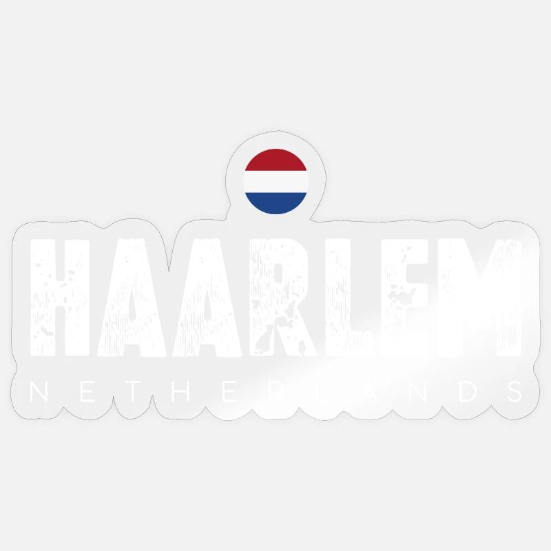 Haarlem Distressed Logo - Sticker size S (10 x 10 cm) - transparent glossy