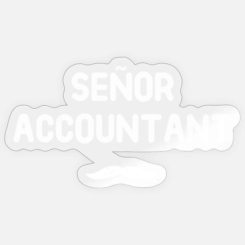 Señor Comptable - Sticker taille S (10 x 10 cm) - brillant transparent