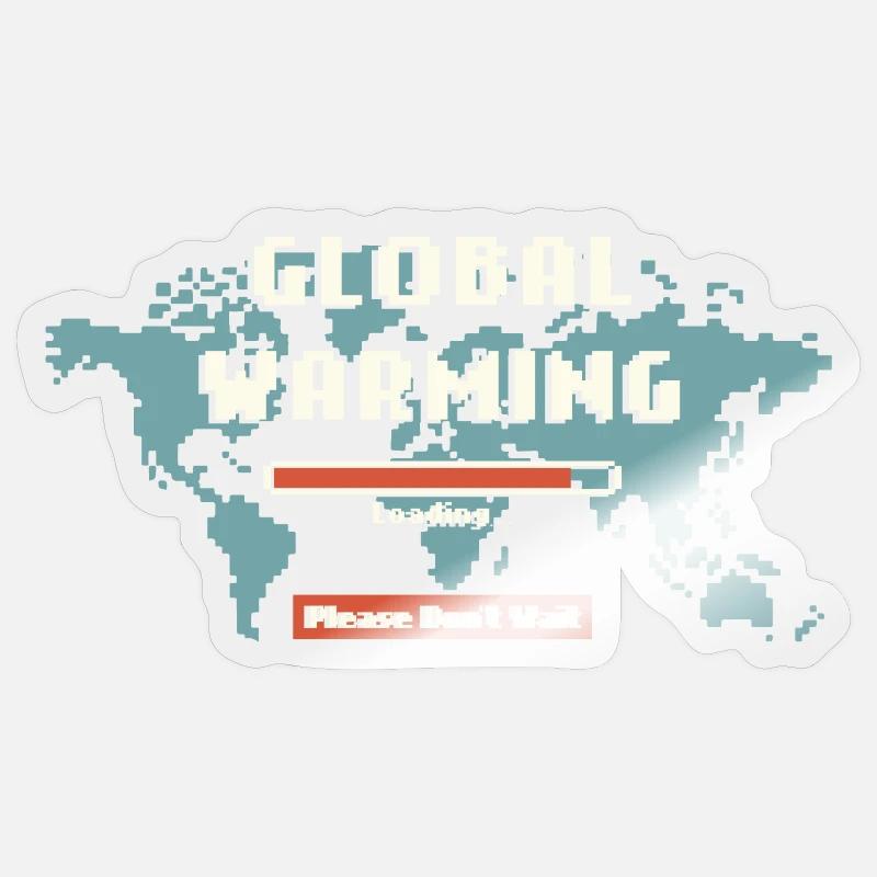 Global warming loading - Sticker size S (10 x 10 cm) - transparent glossy