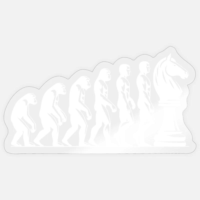 Evolution Schach lustiges Design Sticker Größe S (10 x 10 cm)