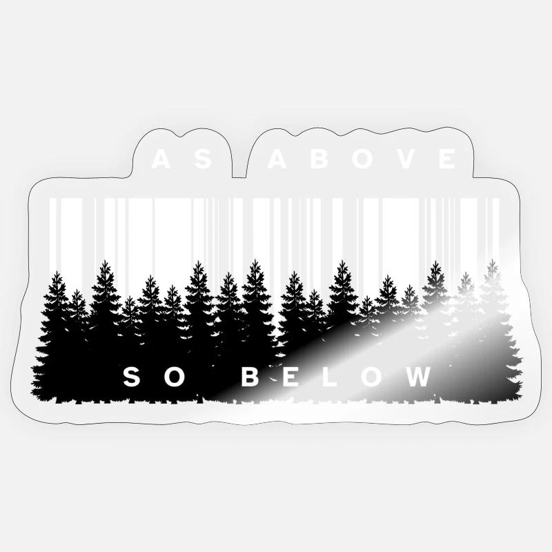 Wie oben, so unten Forest Barcode Sticker Größe S (10 x 10 cm)