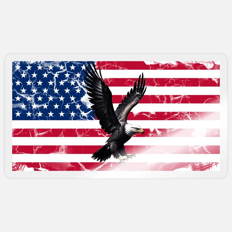 Liberty Eagle over US flag - Sticker size S (10 x 10 cm) - transparent glossy