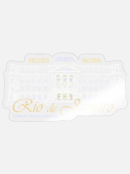 Rio de Janeiro, Brasilien Handzeichnung Bibliothek - Sticker Größe S (10 x 10 cm) - Transparent glänzend