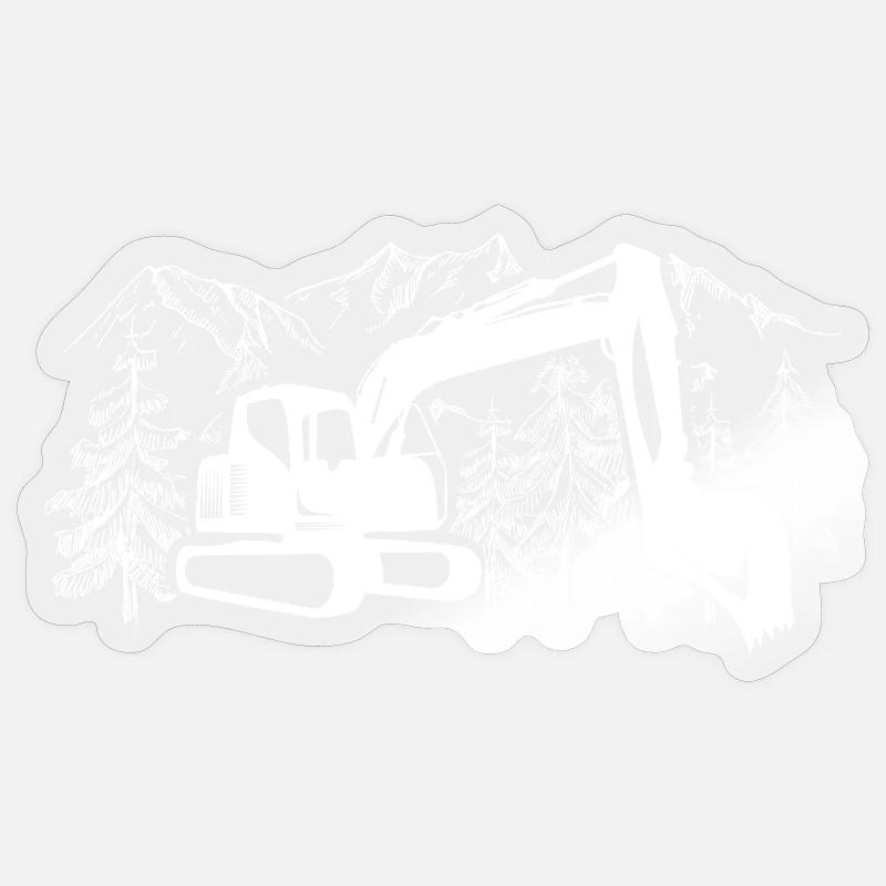 Excavator Silhouette Construction Equipment Operator Work Sticker size S (10 x 10 cm)
