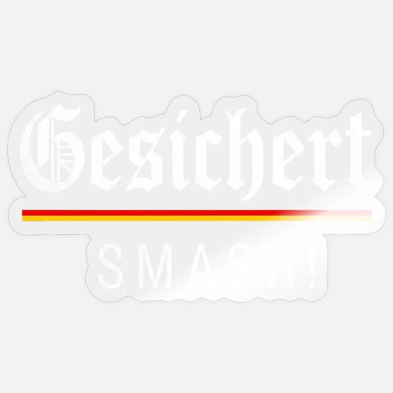 Secured SMASH! Germany - Sticker size S (10 x 10 cm) - transparent glossy