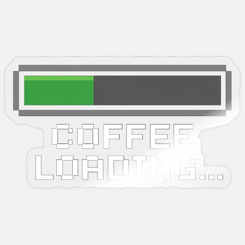 Coffee Loading Bar Pixel Sticker size S (10 x 10 cm)