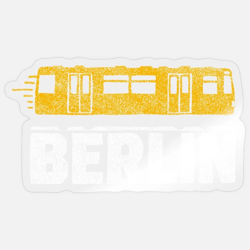 Graphique du tramway de Berlin - Sticker taille S (10 x 10 cm) - brillant transparent