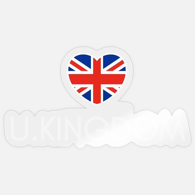 Cœur avec drapeau britannique - Sticker taille S (10 x 10 cm) - brillant transparent
