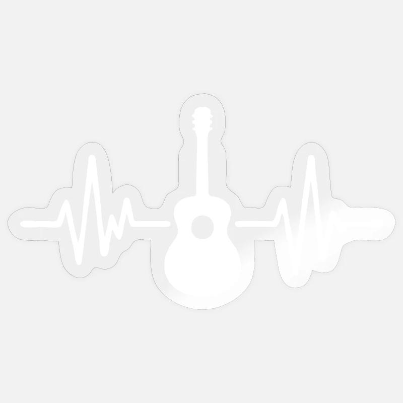 Guitar Pulse Silhouette Sticker size S (10 x 10 cm)