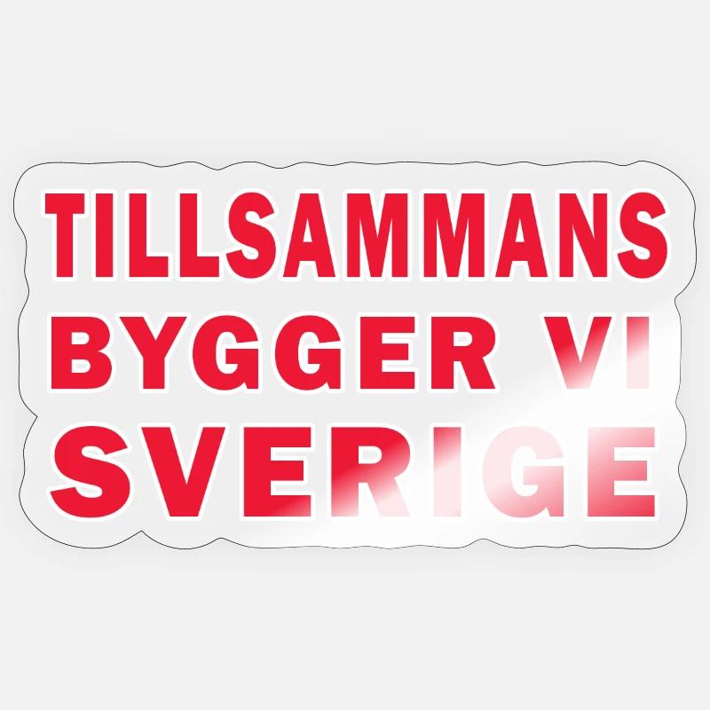 Gemeinsam baut Schweden - Sticker Größe S (10 x 10 cm) - Transparent glänzend