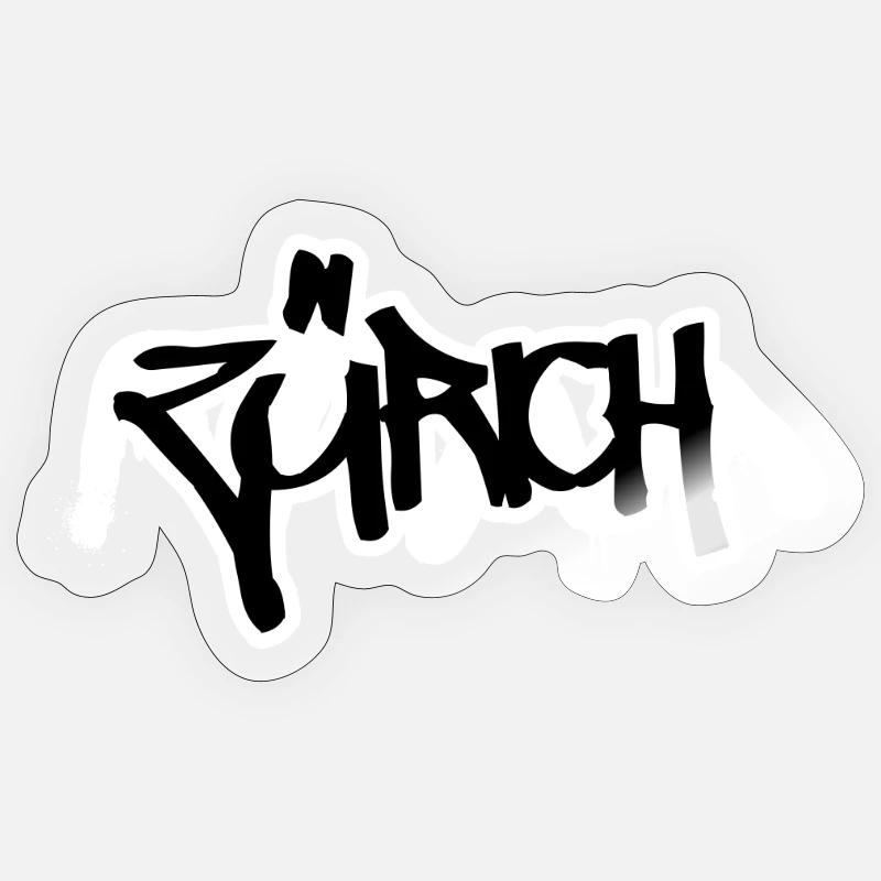Zürich Graffiti - Sticker Größe S (10 x 10 cm) - Transparent glänzend