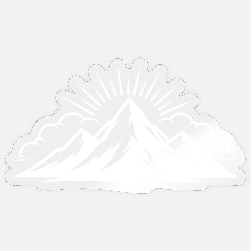 Mountains Clouds Peaks Sticker size S (10 x 10 cm)