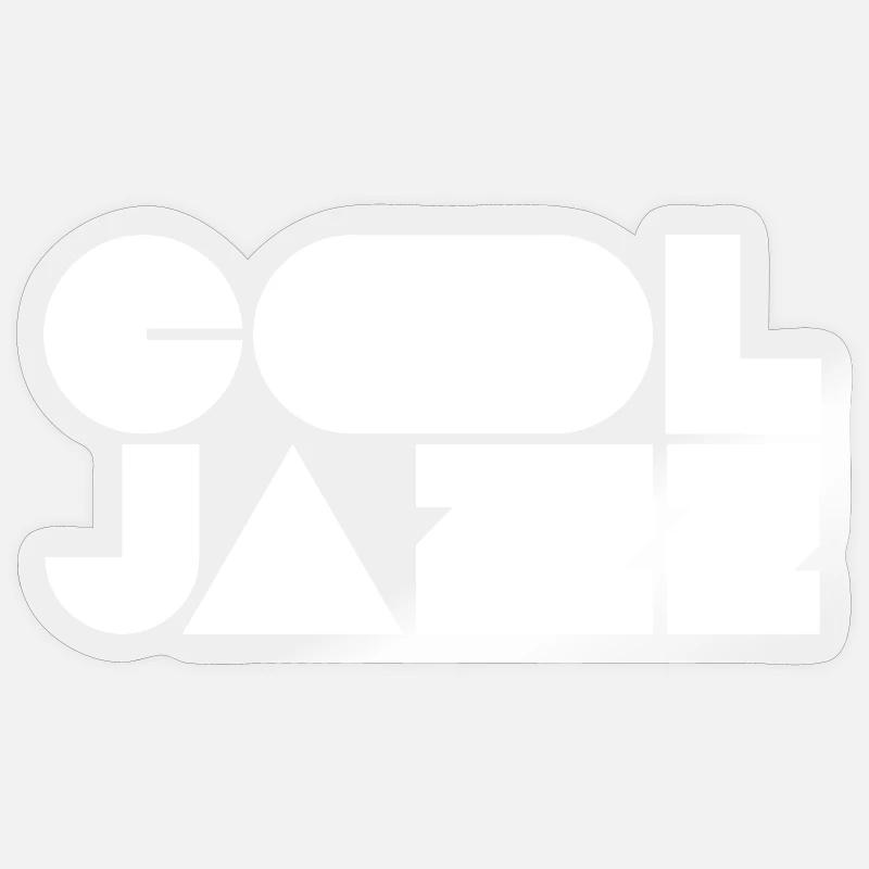 Bold cool jazz logo design - Sticker size S (10 x 10 cm) - transparent glossy