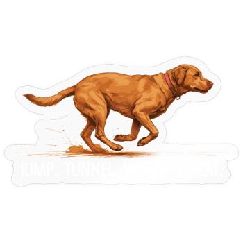 Répétition du tunnel de saut du Labrador Agility - Sticker taille S (10 x 10 cm) - brillant transparent - Devant
