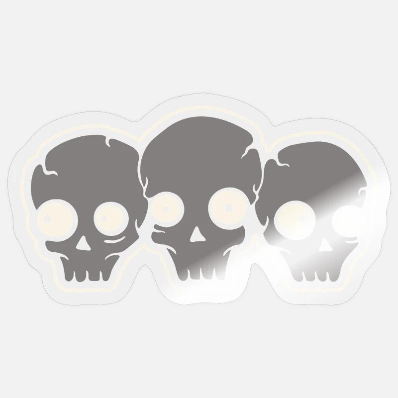 Crâne - Sticker taille S (10 x 10 cm) - brillant transparent