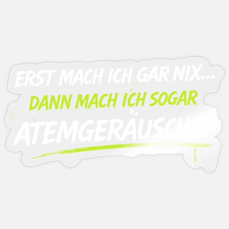 Atemgeräusche Neon-Spruch - Sticker Größe S (10 x 10 cm) - Transparent glänzend