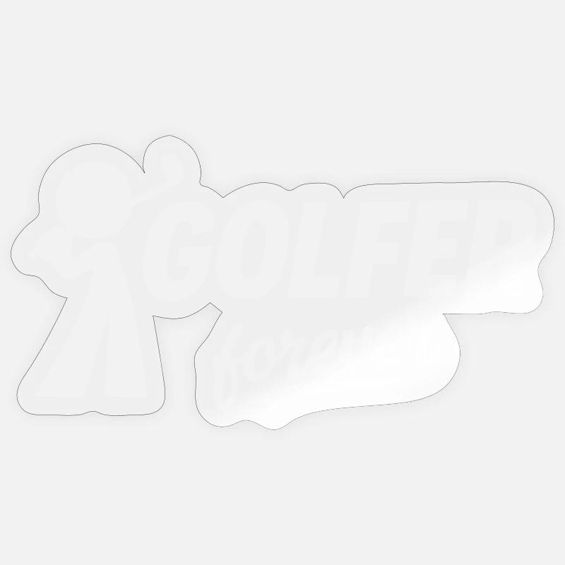 Silhouette du golfeur éternel - Sticker taille S (10 x 10 cm) - brillant transparent