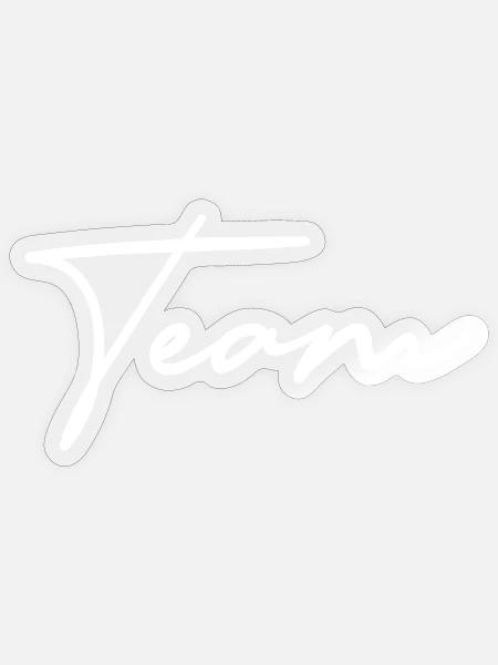 Team Schreibschrift - Sticker Größe S (10 x 10 cm) - Transparent glänzend