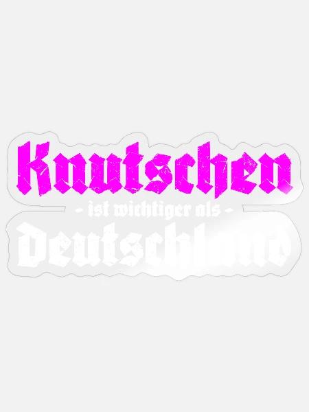 Knutschen ist wichtiger als Deutschland - Sticker Größe S (10 x 10 cm) - Transparent glänzend