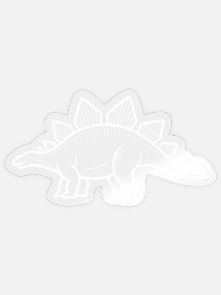 Stegosaurus Linienkunst Print - Sticker Größe S (10 x 10 cm) - Transparent glänzend