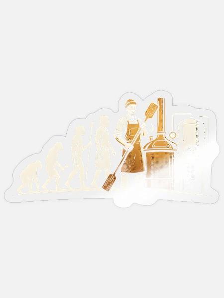 Evolution Bierbrauer Menschheit Braumeister Bier - Sticker Größe S (10 x 10 cm) - Transparent glänzend