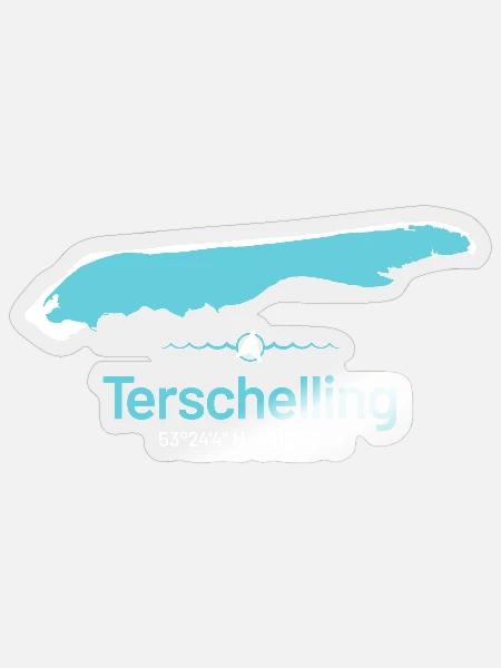 Terschelling | Design-Landkarte - Sticker Größe S (10 x 10 cm) - Transparent glänzend