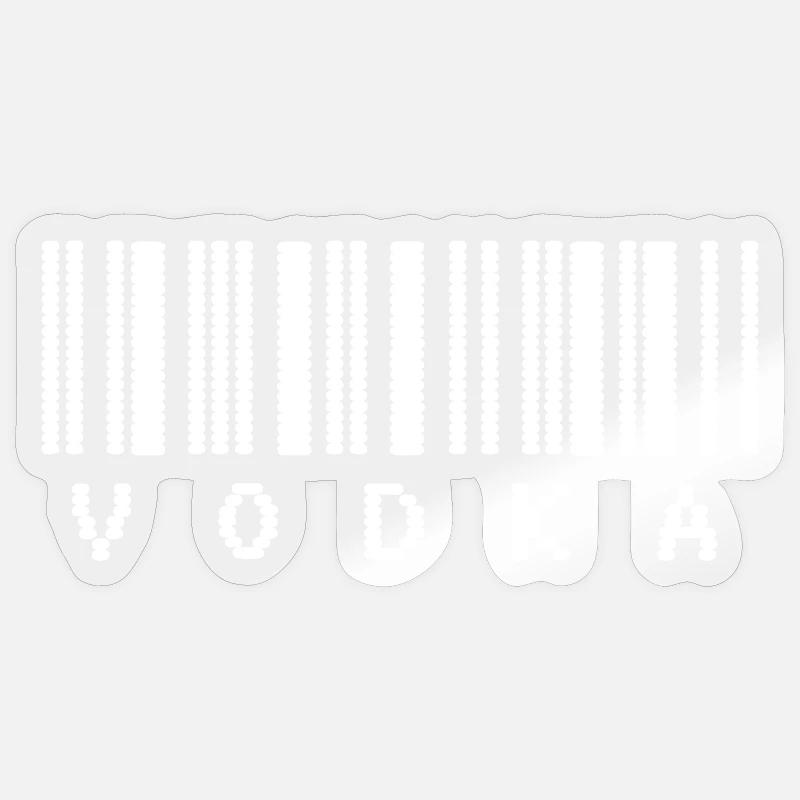 Vodka Barcode Typografie - Sticker Größe S (10 x 10 cm) - Transparent glänzend