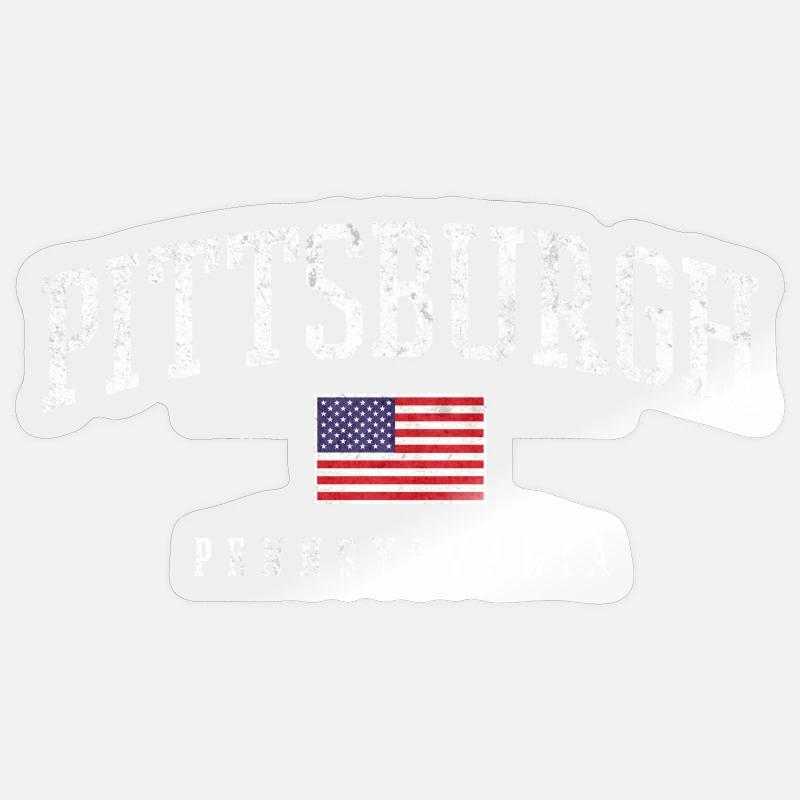 Pittsburgh Arc with Flag - Sticker size S (10 x 10 cm) - transparent glossy