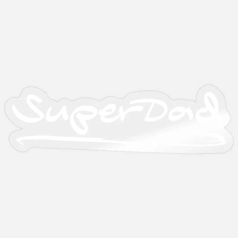 Super papa - Sticker taille S (10 x 10 cm) - brillant transparent