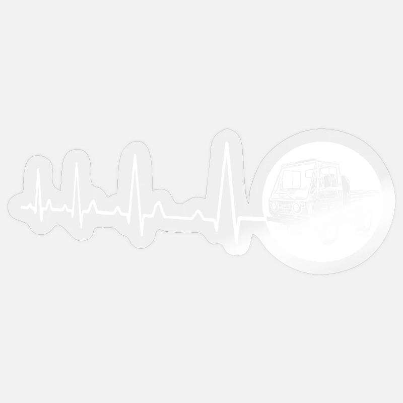 Herzschlag - Multicar M25 - Sticker Größe S (10 x 10 cm) - Transparent glänzend