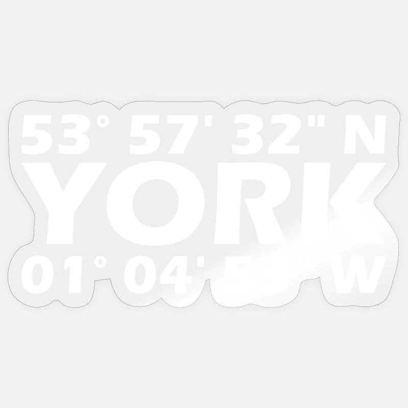 York Coordinates Sticker size S (10 x 10 cm)